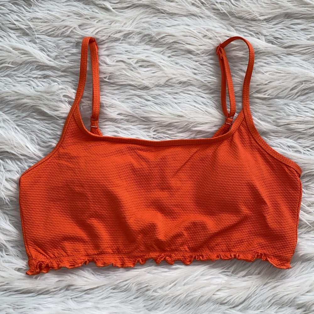 Aerie | Orange Scoop Neck Bikini Top